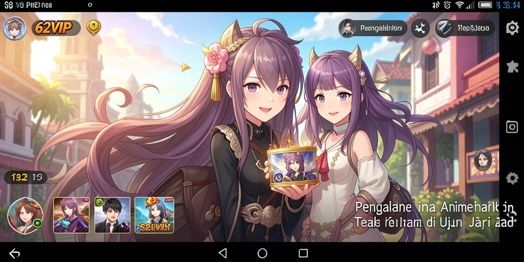 Menampilkan gameplay seru dan interaksi dengan karakter anime.
