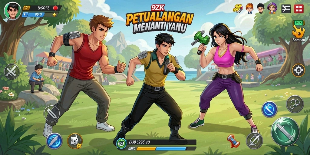 Screenshot utama 9ZK menampilkan aksi mendebarkan dalam permainan olahraga.
