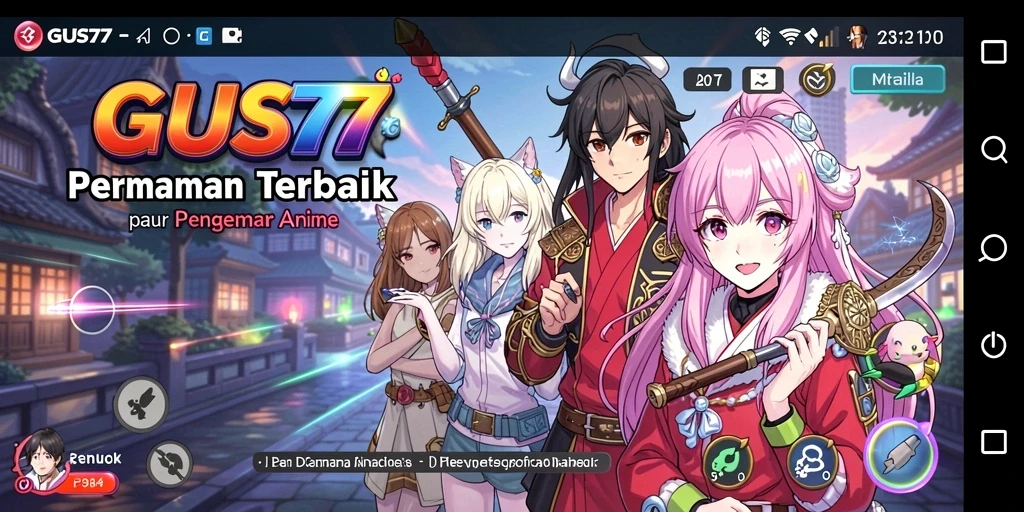 Tampilan gameplay menarik dari GUS77 dengan karakter anime yang dinamis.