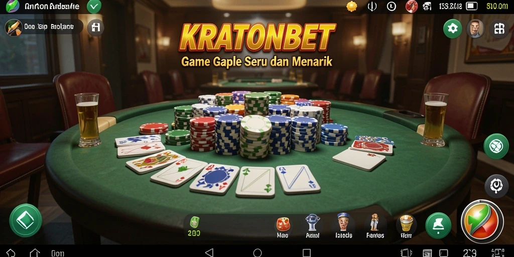 Screenshot utama KRATONBET menampilkan gameplay Gaple yang seru.