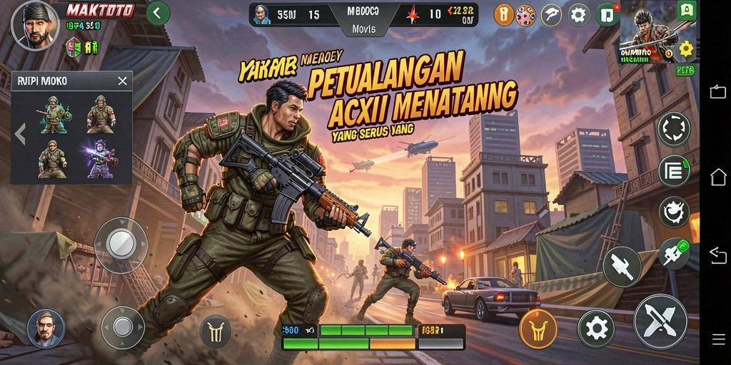 Screenshot gameplay MAKTOTO menunjukkan aksi mendebarkan dengan grafis menawan.