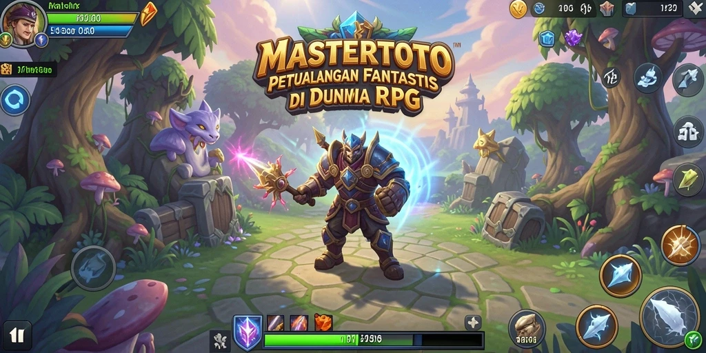 Tampilan gameplay MASTERTOTO menunjukkan aksi epic di dunia RPG.