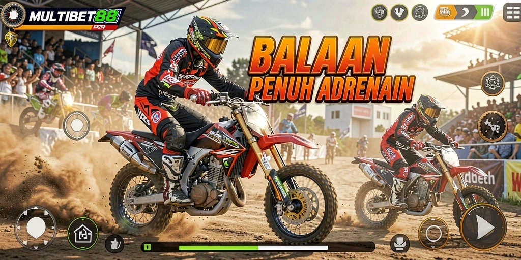 Screenshot gameplay yang memukau dari balapan motor di MULTIBET88.
