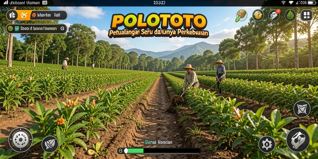 Gameplay Farming POLOTOTO dengan aktivitas bertani yang seru dan interaksi sosial.