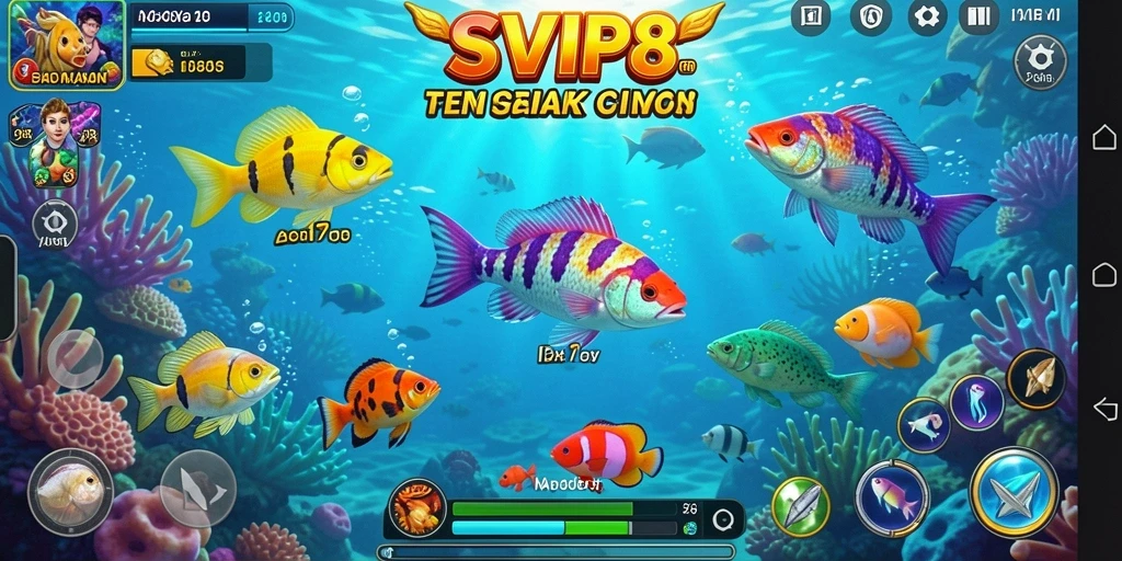 Tampilan gameplay SVIP8 yang penuh aksi dan seru saat menembak ikan.