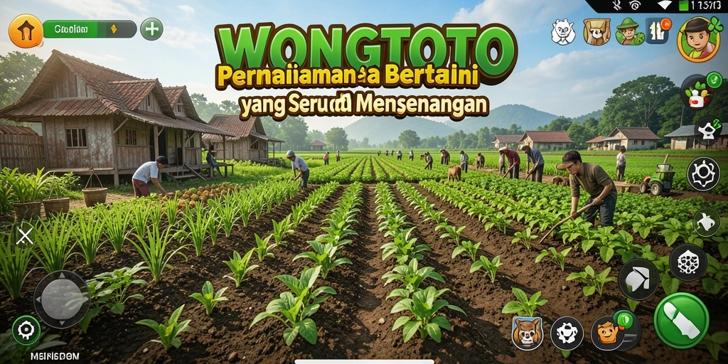 Tampilan gameplay WONGTOTO dengan berbagai aktivitas bertani yang seru.